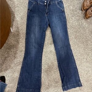 Rock & Roll Cowgirl Dark Blue Flare Jeans